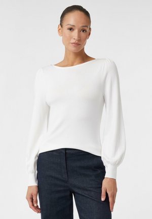 BALLONÄRMEL - Strickpullover - weiß