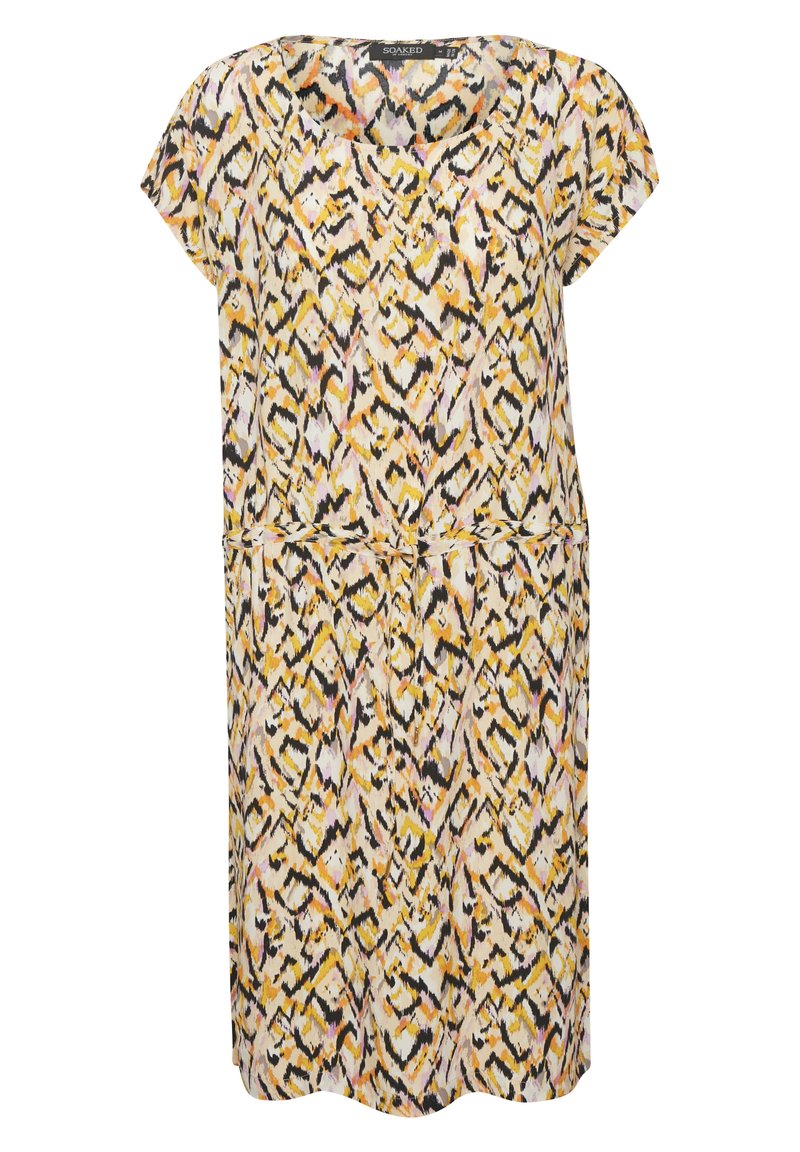 Soaked in Luxury Jurk geel gemêleerd Soaked in Luxury Jurk geel gemêleerd