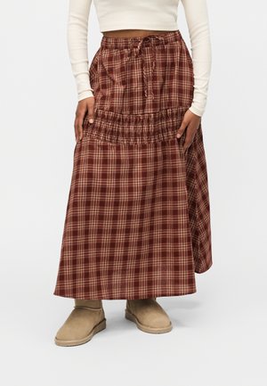 sukňa v tvare A - brown/red