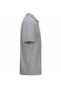 Polo grigio con maniche corte, colletto e dettaglio con logo ricamato sul petto. Realizzato in un tessuto morbido e traspirante.