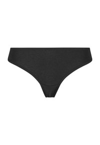Sorte bomullsstringtruser med myk elastisk midje og glatt, sømløs konstruksjon. Har et klassisk design uten mønstre.