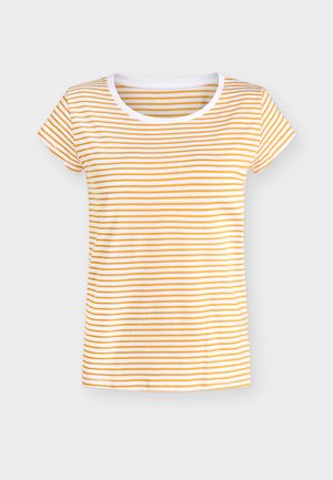 Mads Nørgaard, STRIPE TEASY TEE - T-shirt imprimé - brilliant white/zinnia