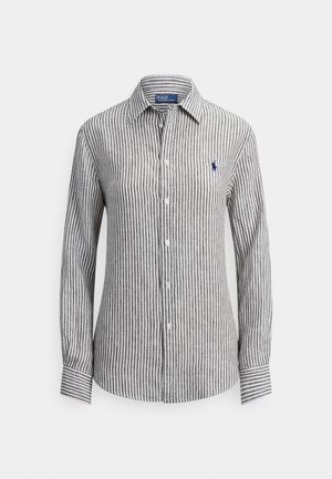 CLASSIC FIT STRIPED LINEN SHIRT - Πουκαμίσα με κουμπιά - black/white
