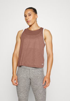 TEXTURE TANK OPEN BACK - Top - chalky brown