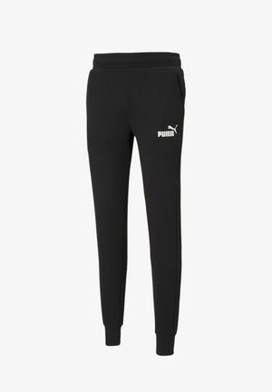 Pantaloni da jogging neri realizzati in tessuto morbido, con vita elastica, design slim-fit e logo Puma bianco sul lato sinistro.