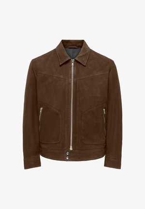 Only & Sons, Veste en cuir - coffee bean