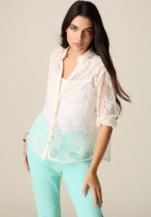 RICAMATA SEE-THROUGH - Hemdbluse - bianco
