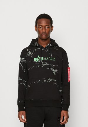 Alpha Industries LIGHTNING HOODY - Gornji dio trenirke - black/poison green