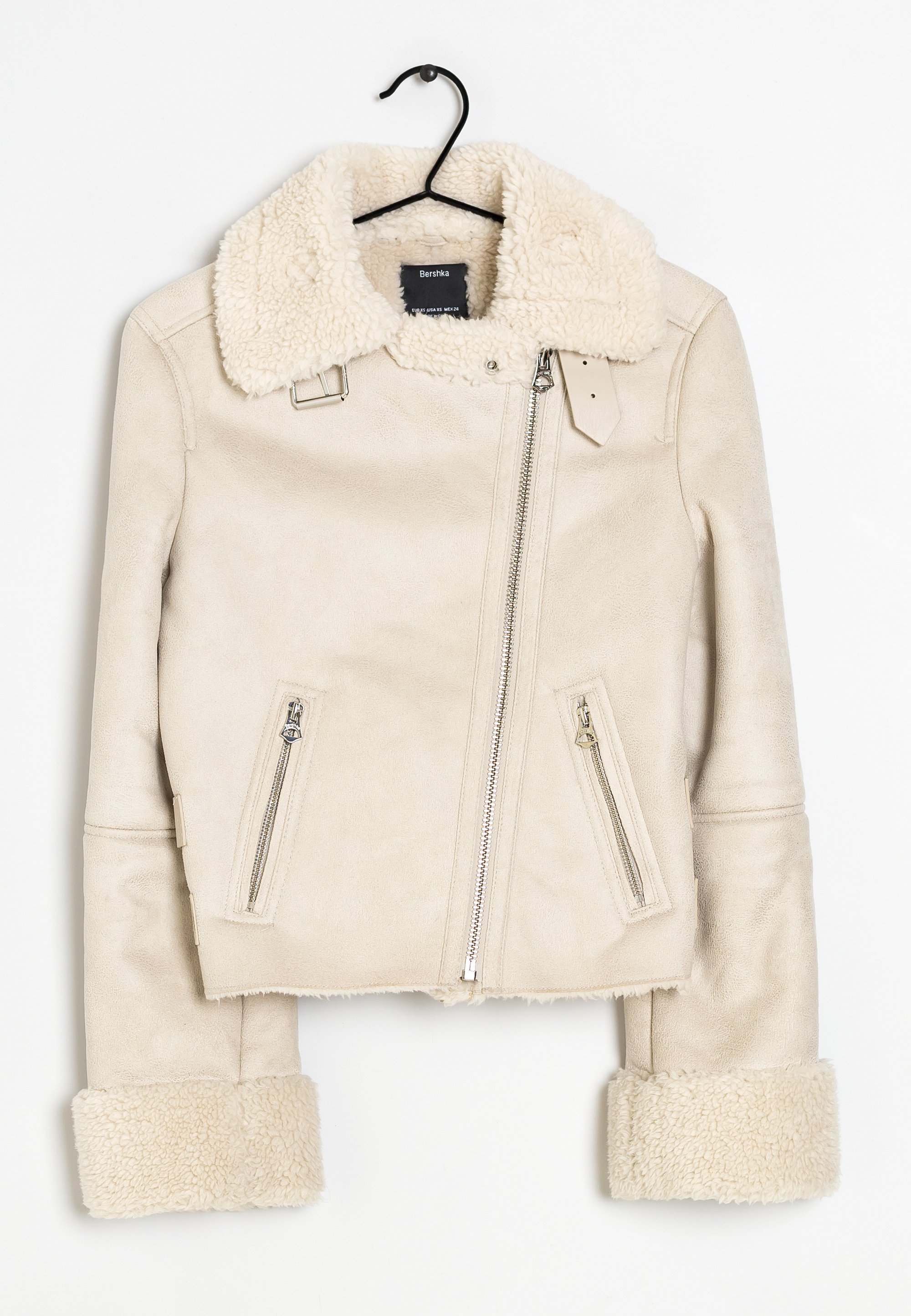 Winterjacke Bershka Jacke Beige Damenbekleidung Bershka Teddyjacke