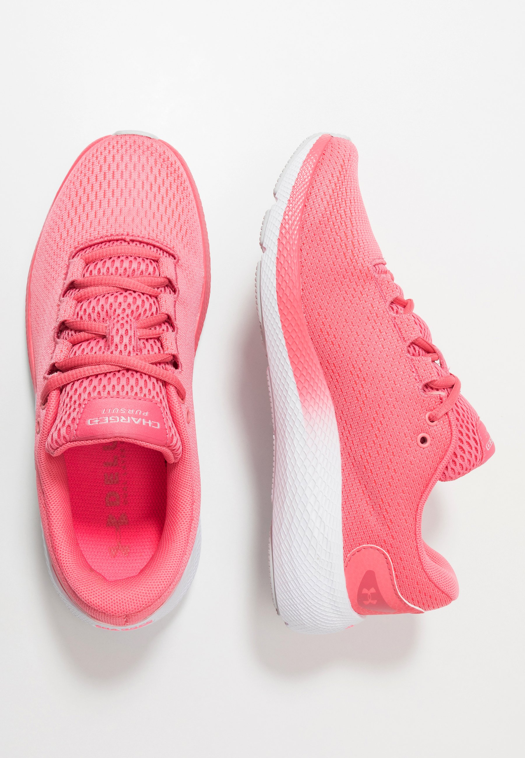 Under Armour CHARGED PURSUIT 2 - Scarpe running neutre - pink  lemonade/white/halo gray/corallo - Zalando.it