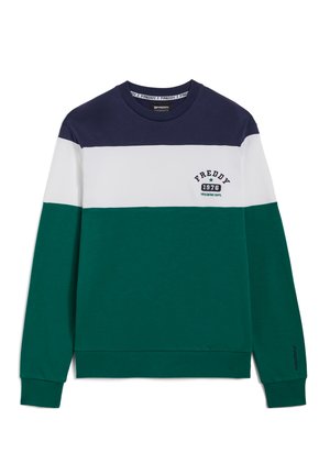 GIROCOLLO A BLOCCHI DI COLORE. - Sweatshirt - verde