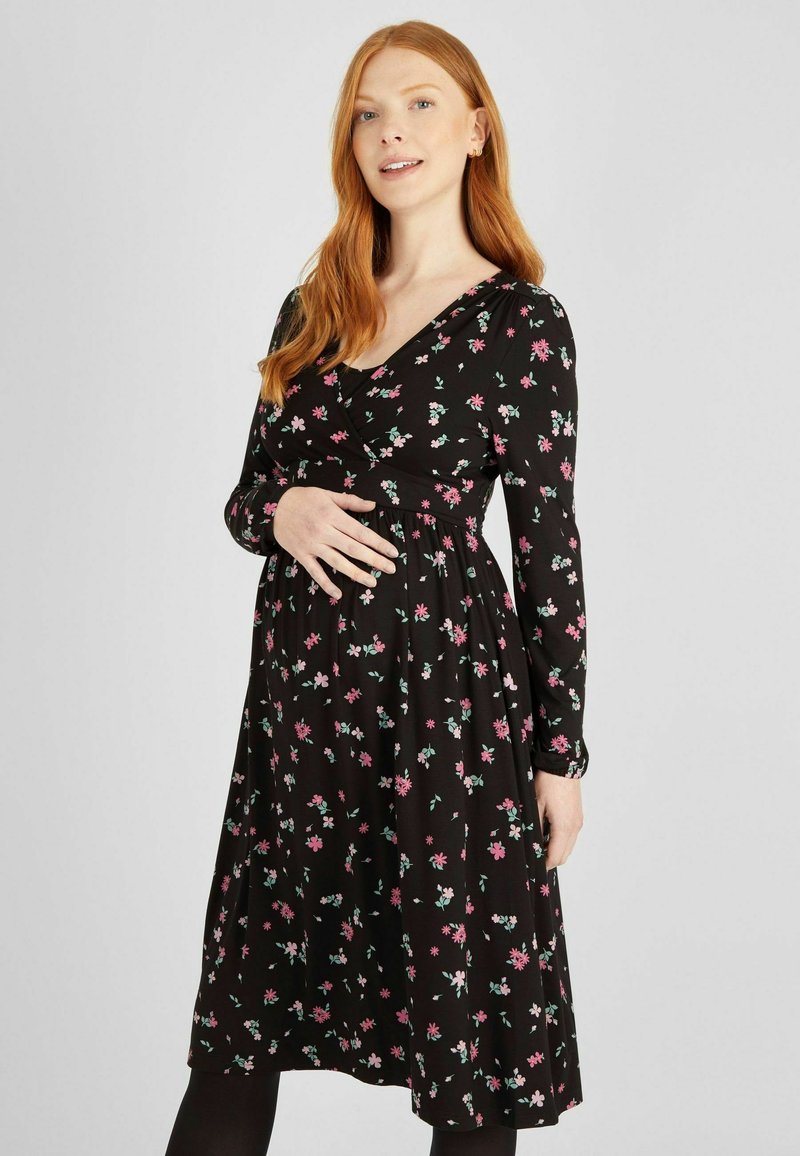 JoJo Maman Bébé MATERNITY NURSING WRAP Day dress black Zalando.de