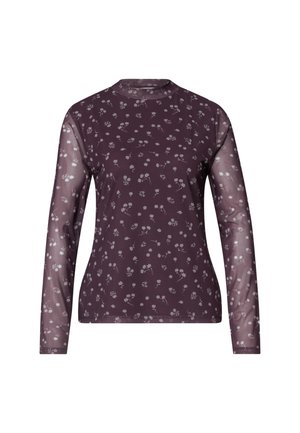 Street One, LANGARM MESH-SHIRT MIT RUNDHALS UND PRINT - Camiseta de manga larga - rustic rouge