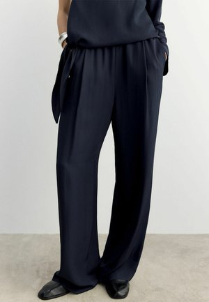 ELASTICATED WAIST FLUID  - Nadrágok - navy blue