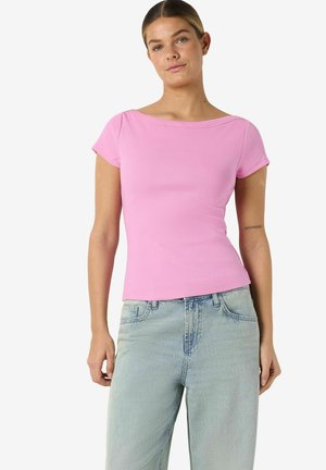 NMMAYA S/S BOATNECK FWD NOOS - Basic T-shirt - begonia pink