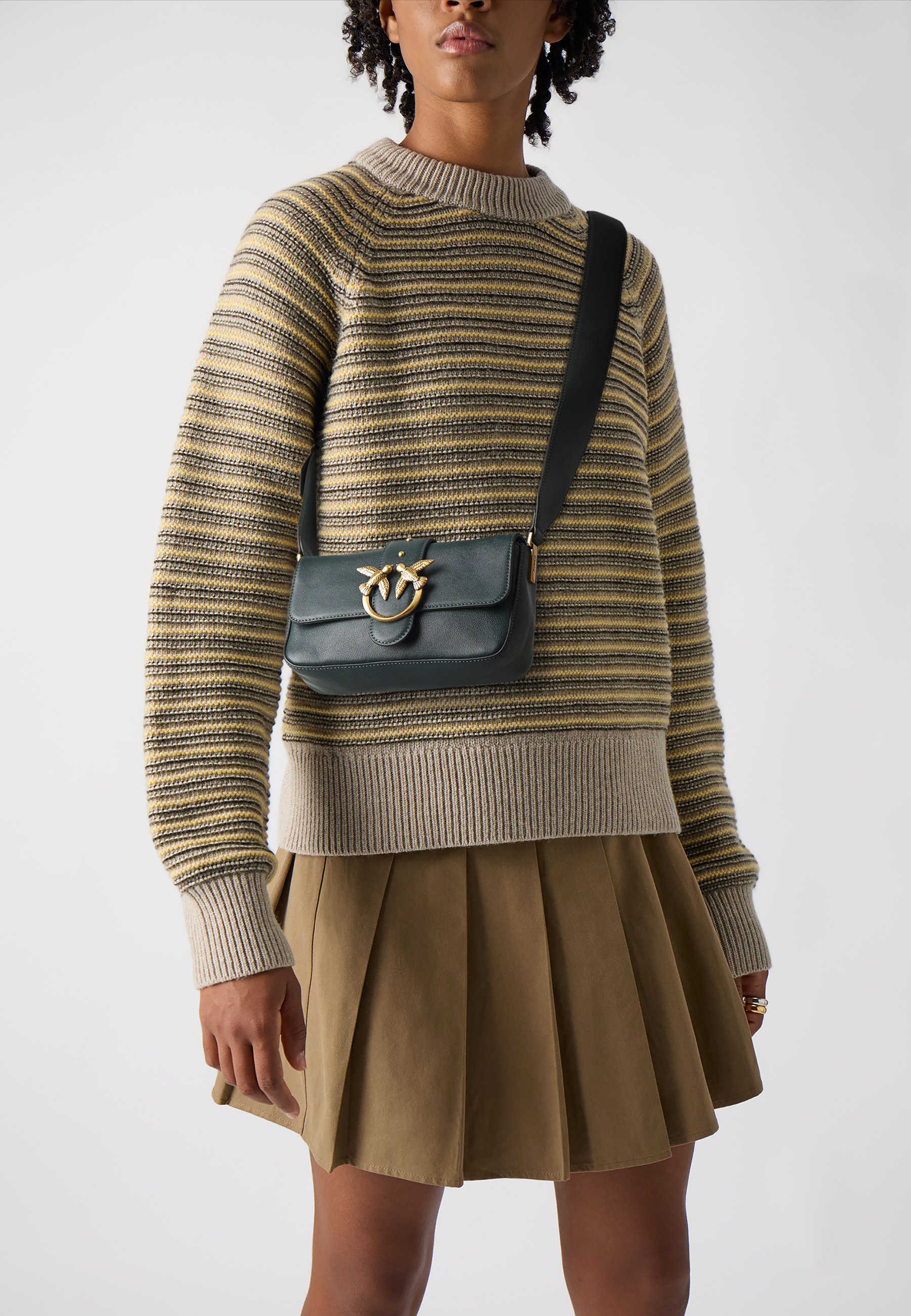 Pinko LOVE ONE MINI SLOUCHY - Borsa a tracolla - green/antique 
