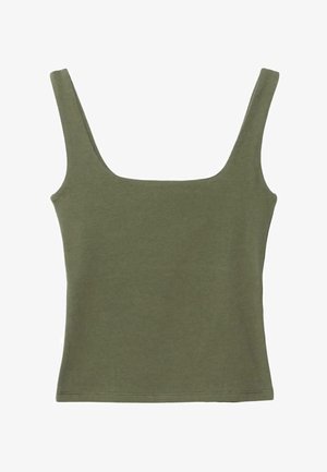 Stradivarius, TANK TOP WITH A SQUARE-CUT NECKLINE 08044655 - Débardeur - khaki
