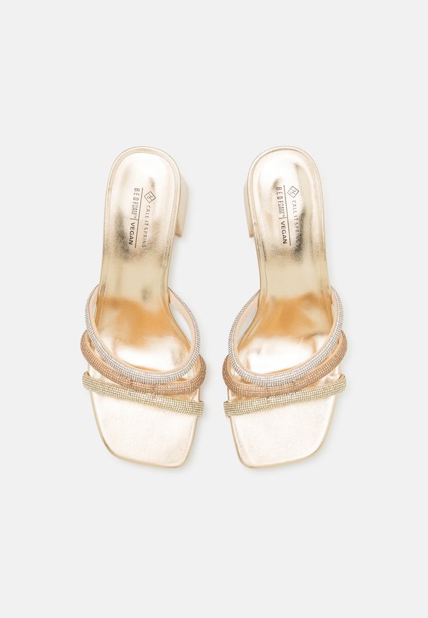 CROWN - Heeled mules - gold4