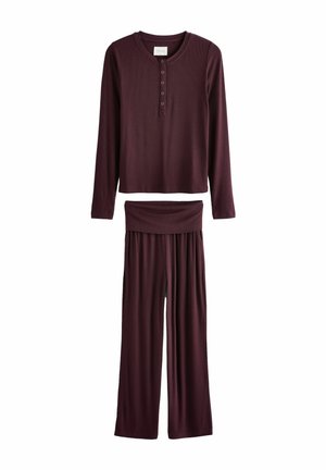 REGULAR FIT - LONG SLEEVE SET - Nachtwäsche Set - burgundy red