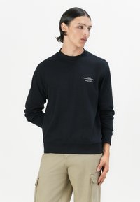 Jack & Jones PREMIUM JPRBLACHAD BRANDING CREW NECK - Camisola - black beauty