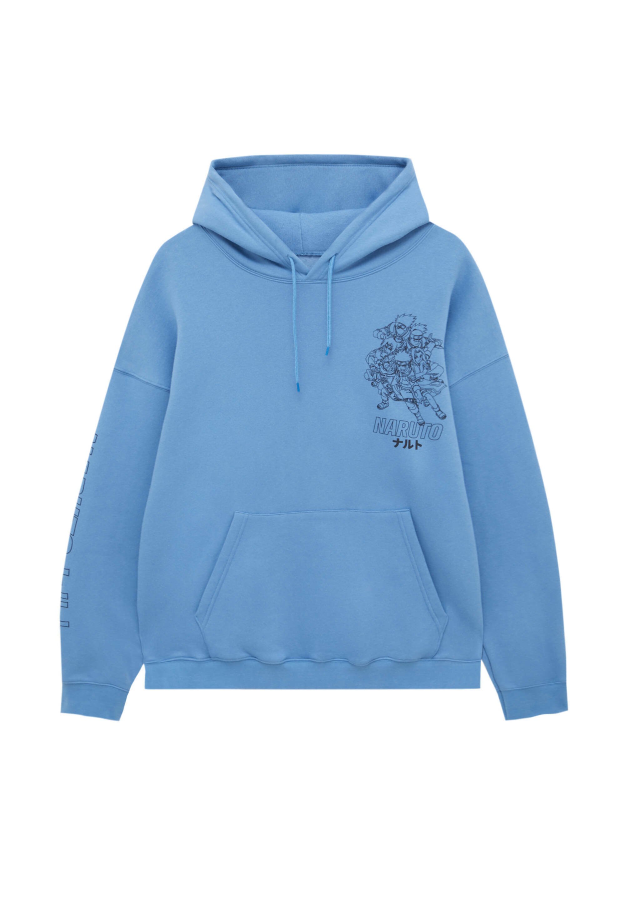 pull and bear light blue hoodie
