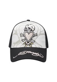 Ed Hardy UNISEX DEATH BEFORE TWILL FRONT TRUCKER - Gorra - white black