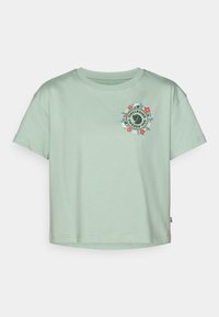 FJÄLLBLOMSTER LOGO T SHIRT - Print T-shirt - misty green