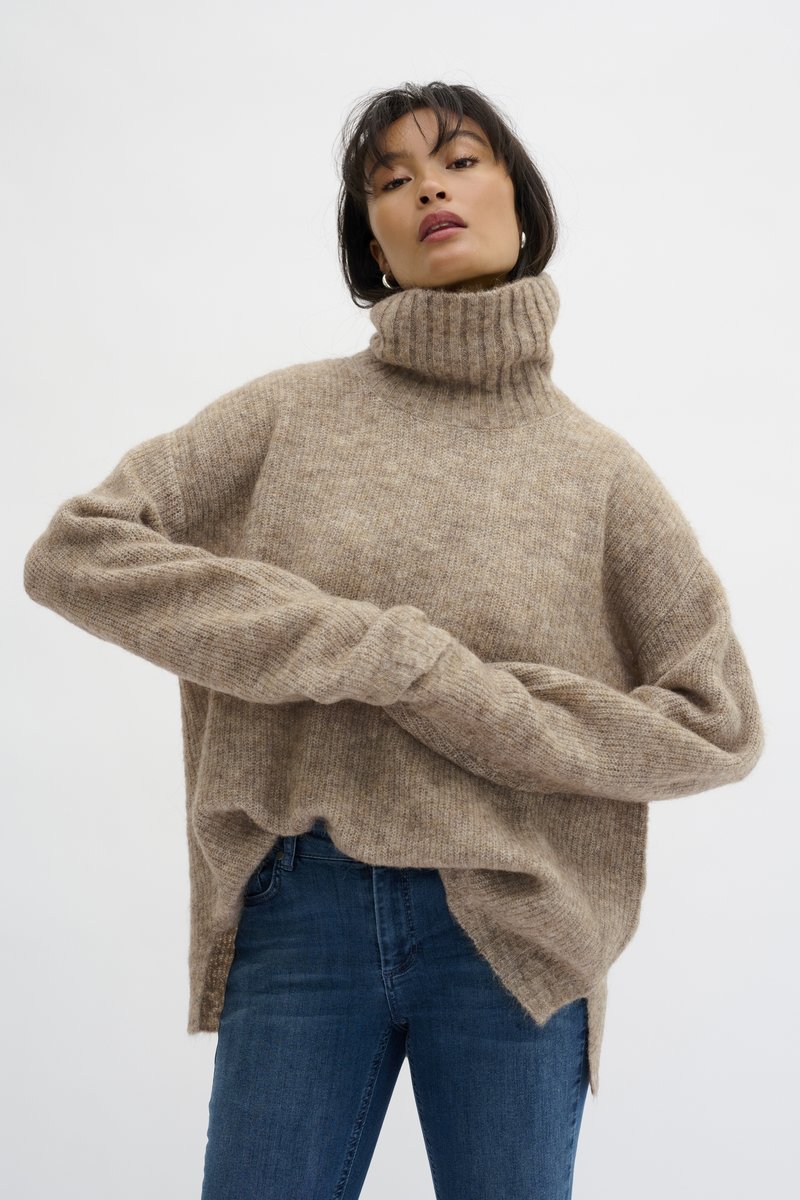 My Essential Wardrobe - ROLLNECK - Jumper - dune melange, Enlarge