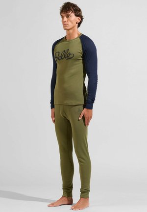 ODLO ACTIVE WARM SET - Langarmshirt - burnt olive dark sapphire