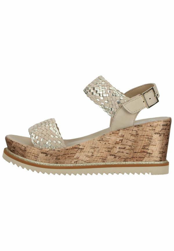 High Heel Sandalette - sand platin multi