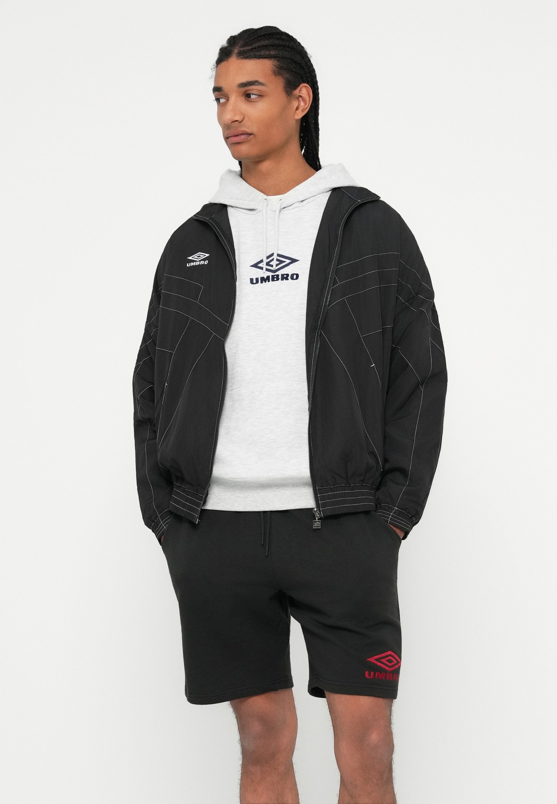 a　UMBRO×JOURNALSTANDARD WarmUpAnorak Jackets Umbro Masked Check Anorak Beige/ Black | Footshop