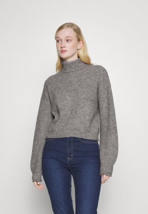 PIECES dam stickad PCSILLY - Medium grey melange
