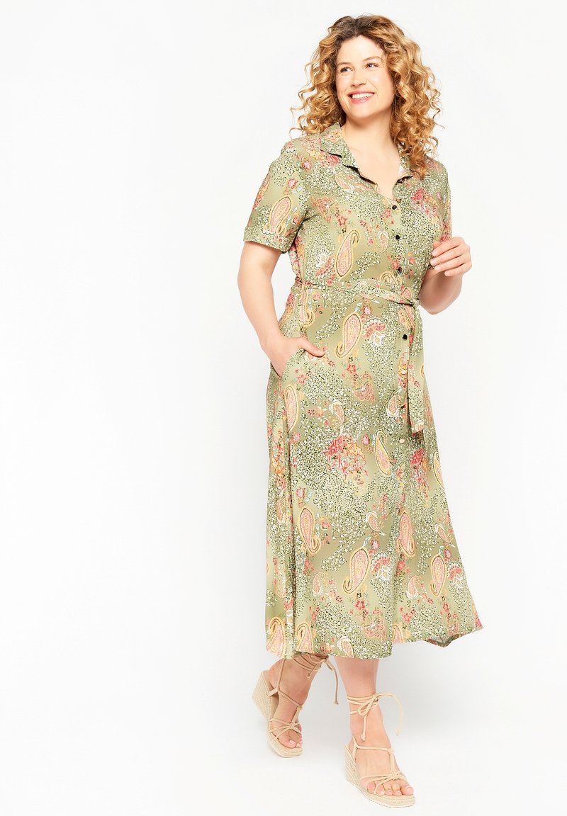 Damen Freizeitkleider | LolaLiza WITH PAISLEY PRINT Blusenkleid khaki/grün - CP95718 Damen Freizeitkleider | LolaLiza WITH PAISLEY PRINT Blusenkleid khaki/grün - CP95718