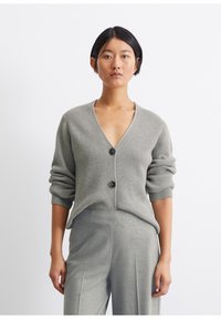 Marc O'Polo CARDIGAN LONGSLEEVE V NECK - Kardiganas - soft stone melange