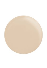 Assiette ronde en céramique beige avec une surface lisse et des bords légèrement relevés, présentée sur un fond blanc.