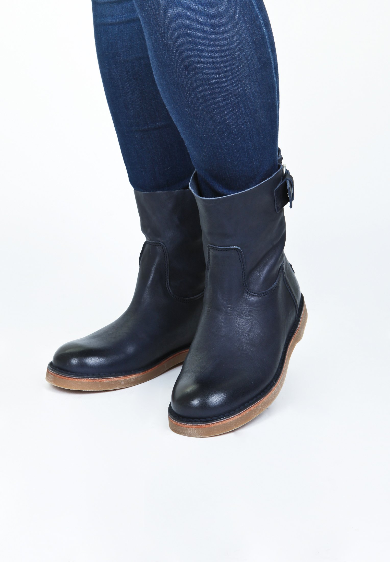 Shabbies Amsterdam MIT DEKORATIVER SCHNALLE - Korte laarzen - dark  blue/donkerblauw - Zalando.nl