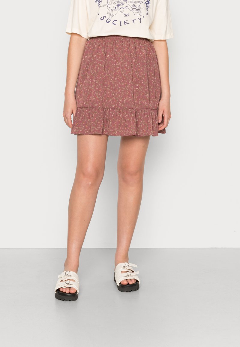 Vero Moda VMJENNY SHORT ELASTIC SKIRT - Saia evasé - rose brown