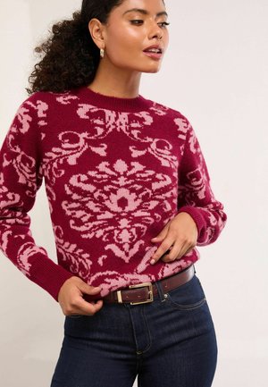 Svetr - burgundy red baroque