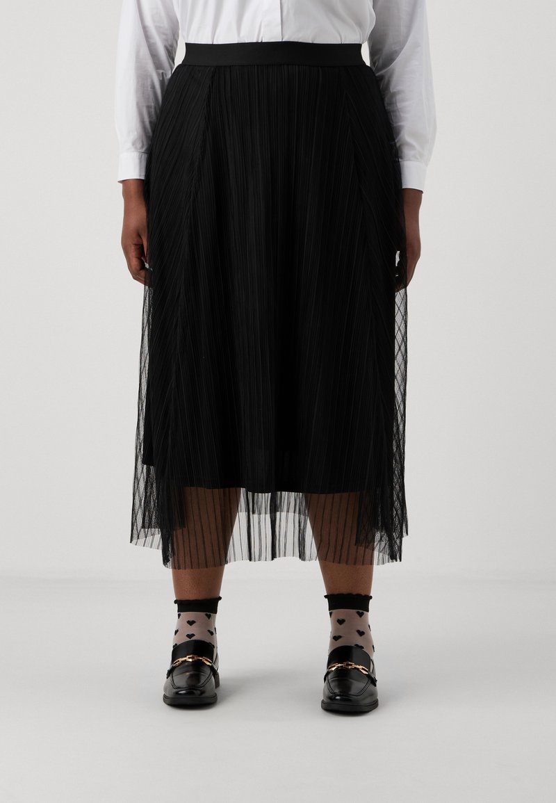 ONLY Carmakoma CARLAVINE ELASTIC SKIRT  - A-line skjørt - black