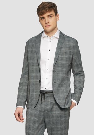 KARIERTES AUS INTERLOCK-MIT RÜCKENSCHLITZ - Blazer jacket - graphit
