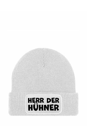 MIT PATCH IT SPRUCH HERR DER - Beanie - hühner weiß