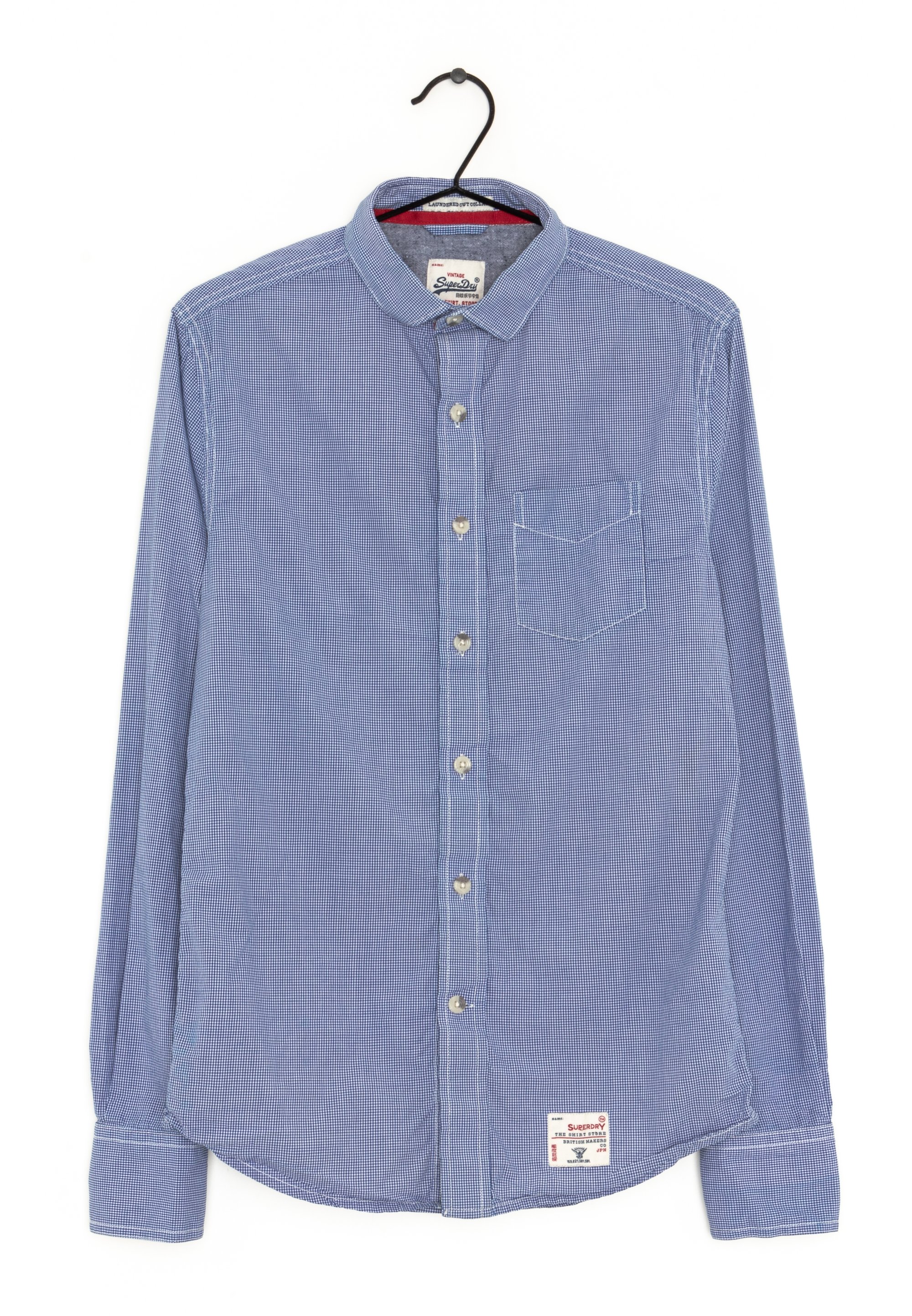 Chemise SUPERDRY Homme Manches Longues Coton - Taille M-L (étiquette L) - Occasion Très Bon état