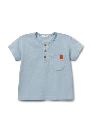 WITH HENLEY NECK , - T-Shirt basic - grey