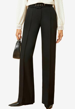 Love & Roses HIGH WAIST WIDE LEG TAILORED - Nadrágok - black belted