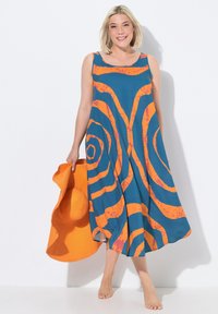 Ulla Popken CIRCLE PRINT SLEEVELESS - Denní šaty - whale blue