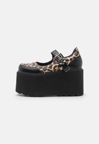 LAMODA - Ballerina's met enkelbandjes - black/brown Miniatuurafbeelding 1