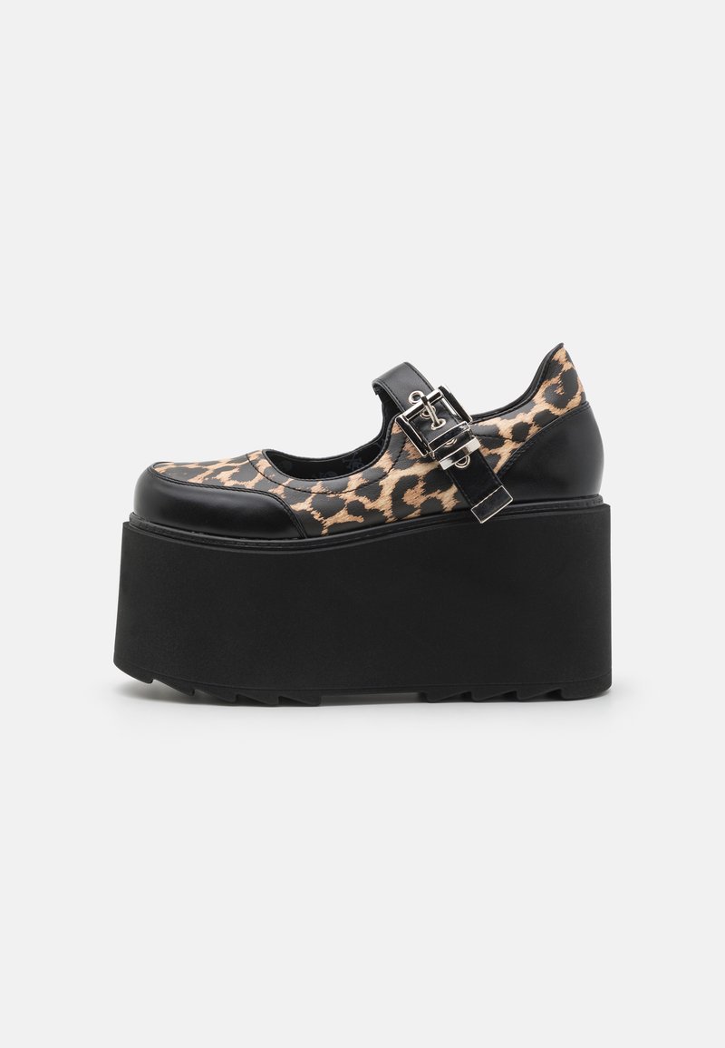 LAMODA - Ballerina's met enkelbandjes - black/brown, Vergroten