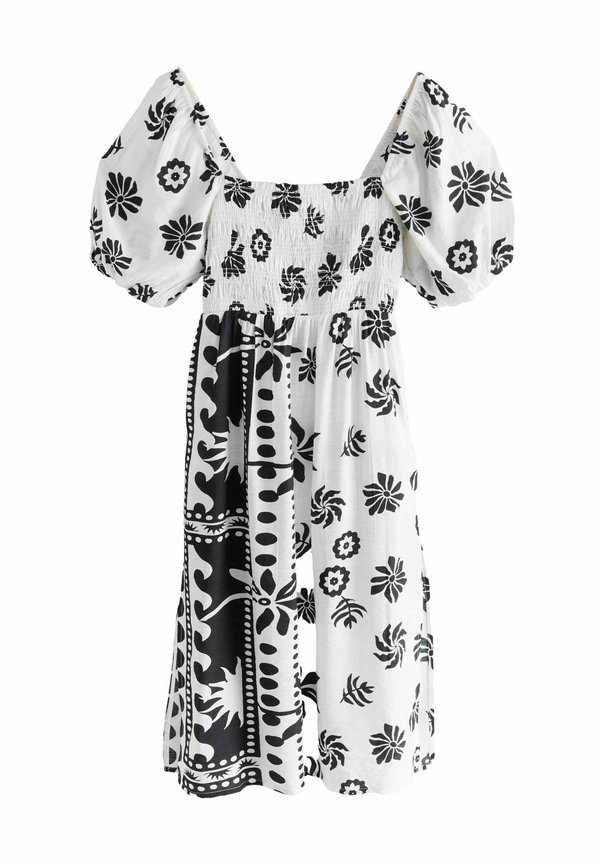 PUFF SLEEVE OFF SHOULDER MIDI - Freizeitkleid - monochrome