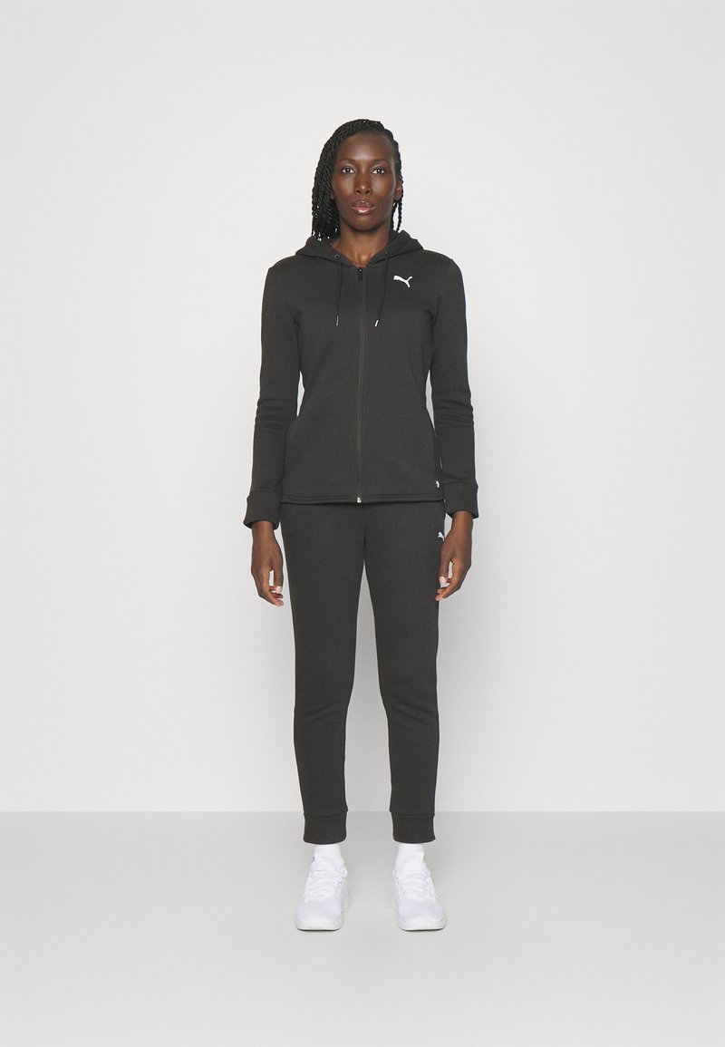 Puma CLASSIC HOODED TRACKSUIT - Trainingsanzug - black/schwarz - Zalando.ch
