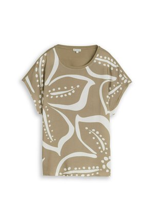 TOM TAILOR, TOM TAILOR T-SHIRT T-SHIRT IM MATERIAL-MIX - Blúzka - silver olive